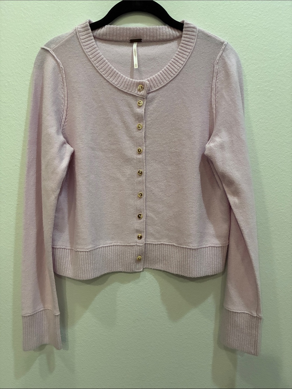 Free People Pale Pink 90% Cashmere Cardigan